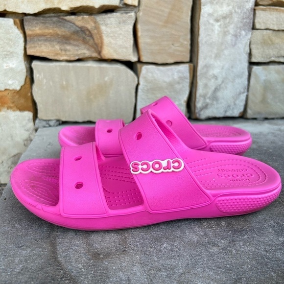 CROCS classic pink Iconic Comfort sandal Sz-W7 & M5.    I - Picture 1 of 10